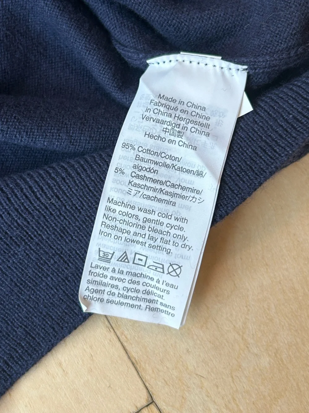 J.Crew Cotton/Cashmere V-Neck Navy Blue Sweater Size Small NWT